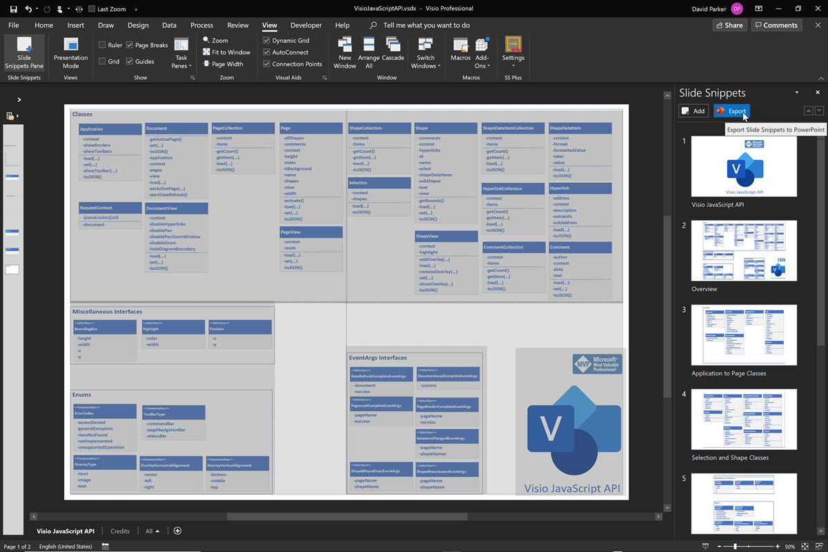 Slide Snippets in Visio Plan 2