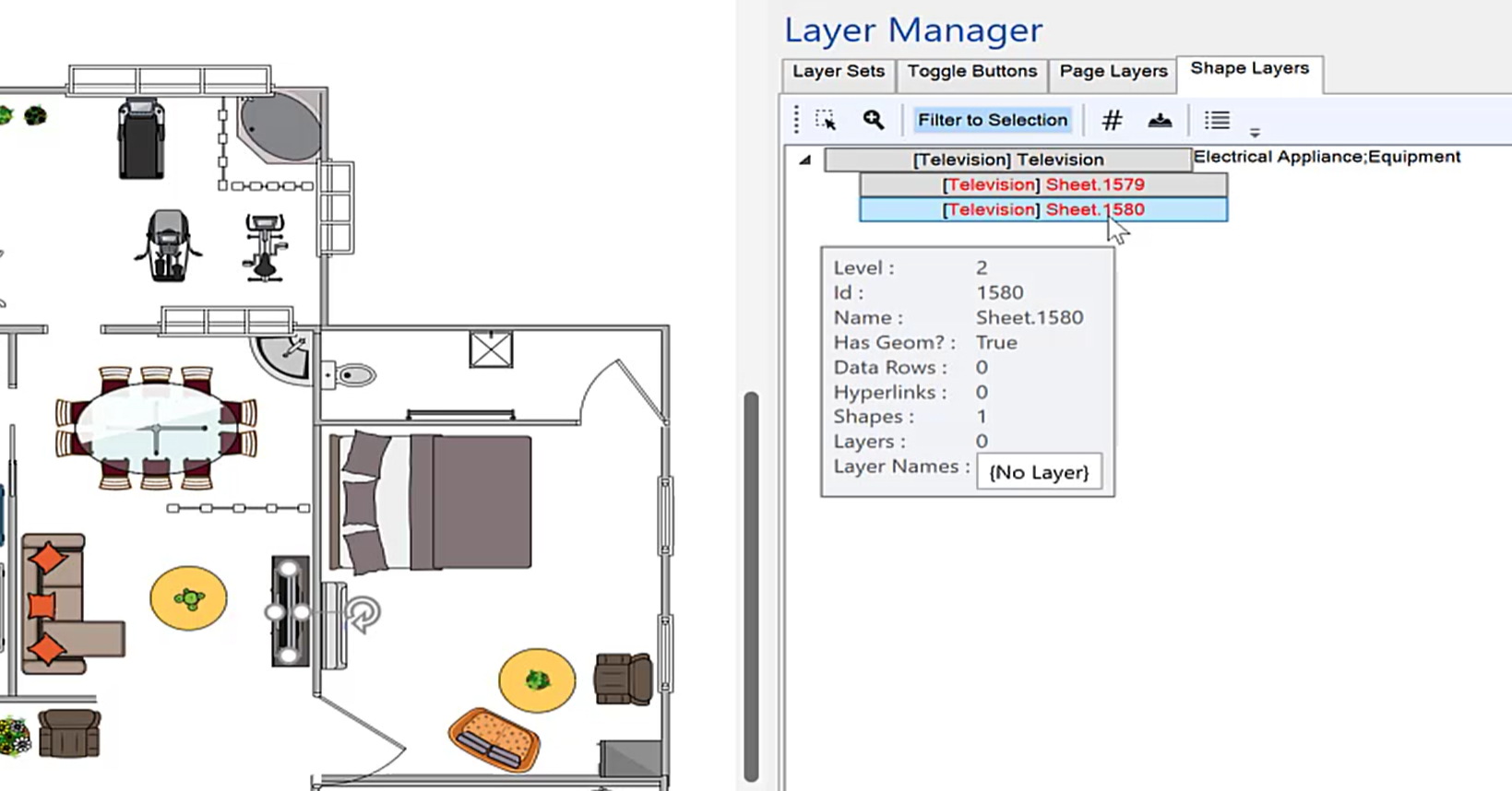 Select an instance of the master shape to be fixed